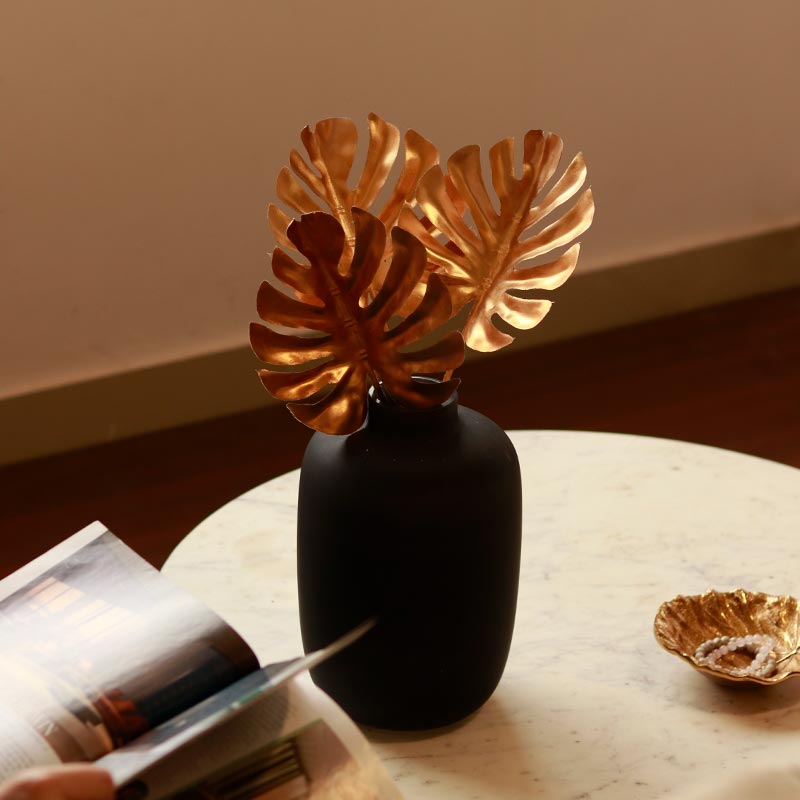 Artificial Golden Monstera Leaves | Set of 3 image 5