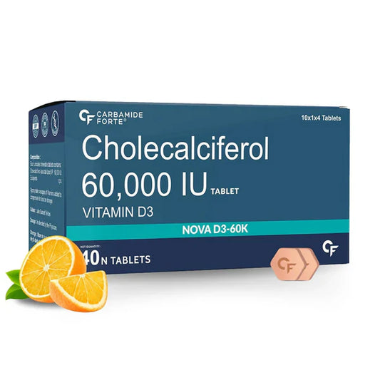 Carbamide Forte Cholecalciferol - 60000 IU Vitamin D3 - 40 Tablets image 1