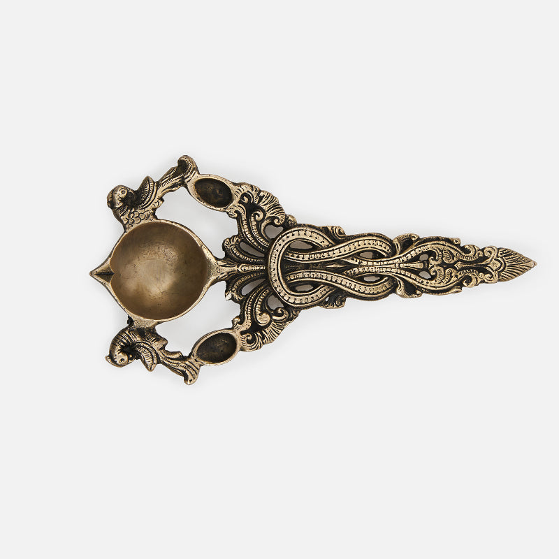Brass Aarti Havan Spoon with Intricate Jaali Work image 5