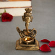 Brass Pagdi Ganesh Diya Statue image 1