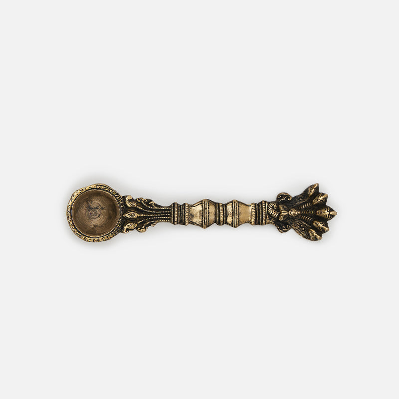 Brass Sheshnag Design Hawan Spoon for Pouring Ghee In Hawan Kund image 4