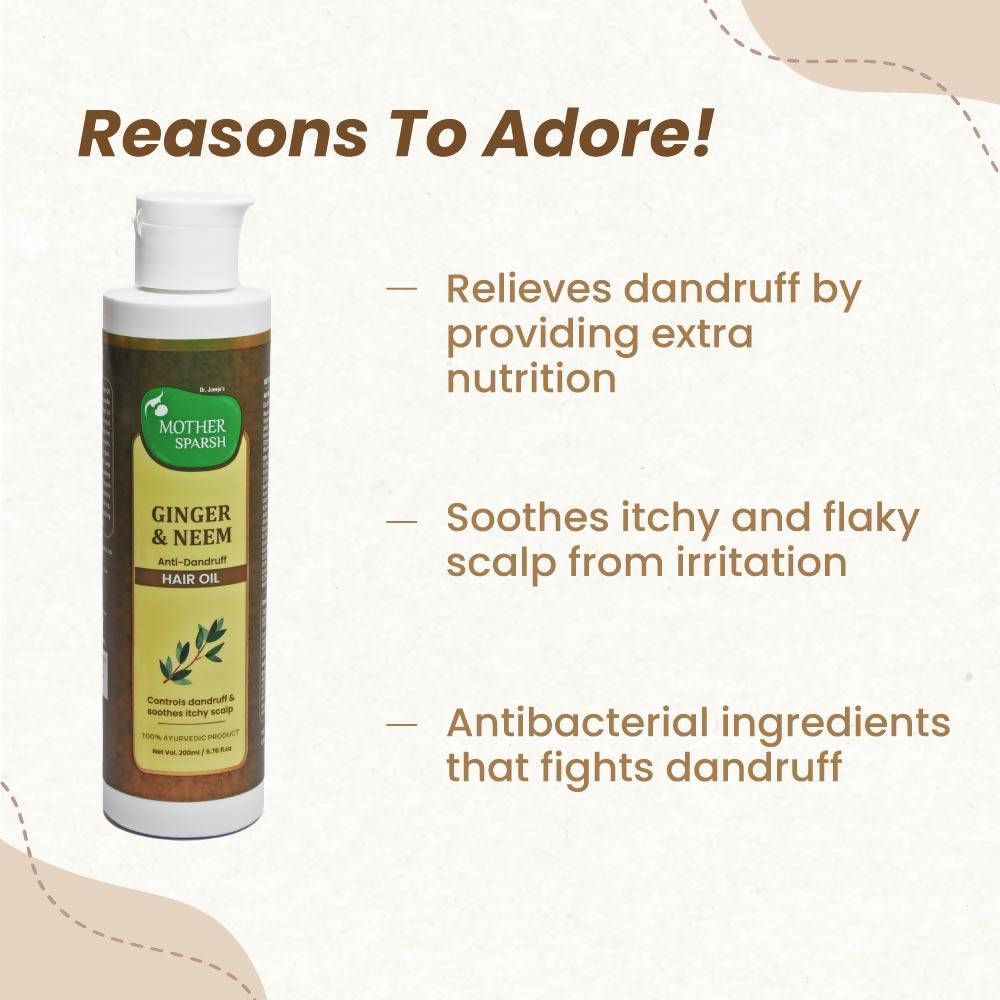 Mother Sparsh Ginger & Neem Anti-Dandruff Hair Oil - 200 ml image 2