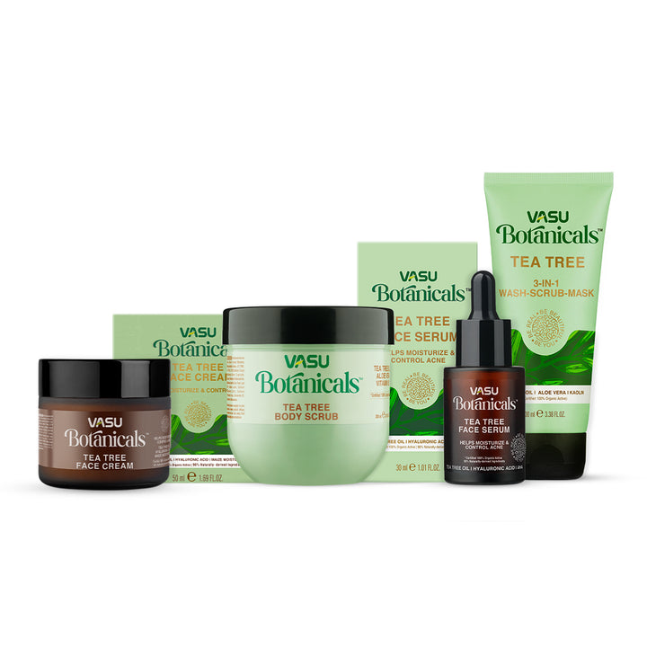 Vasu Botanicals Tea Tree Kit For Acne & Pimple - Helps to Control Acne and Fight Pimple Causing Germs - Prevent Breakouts & Blemishes - 380 ml image 1