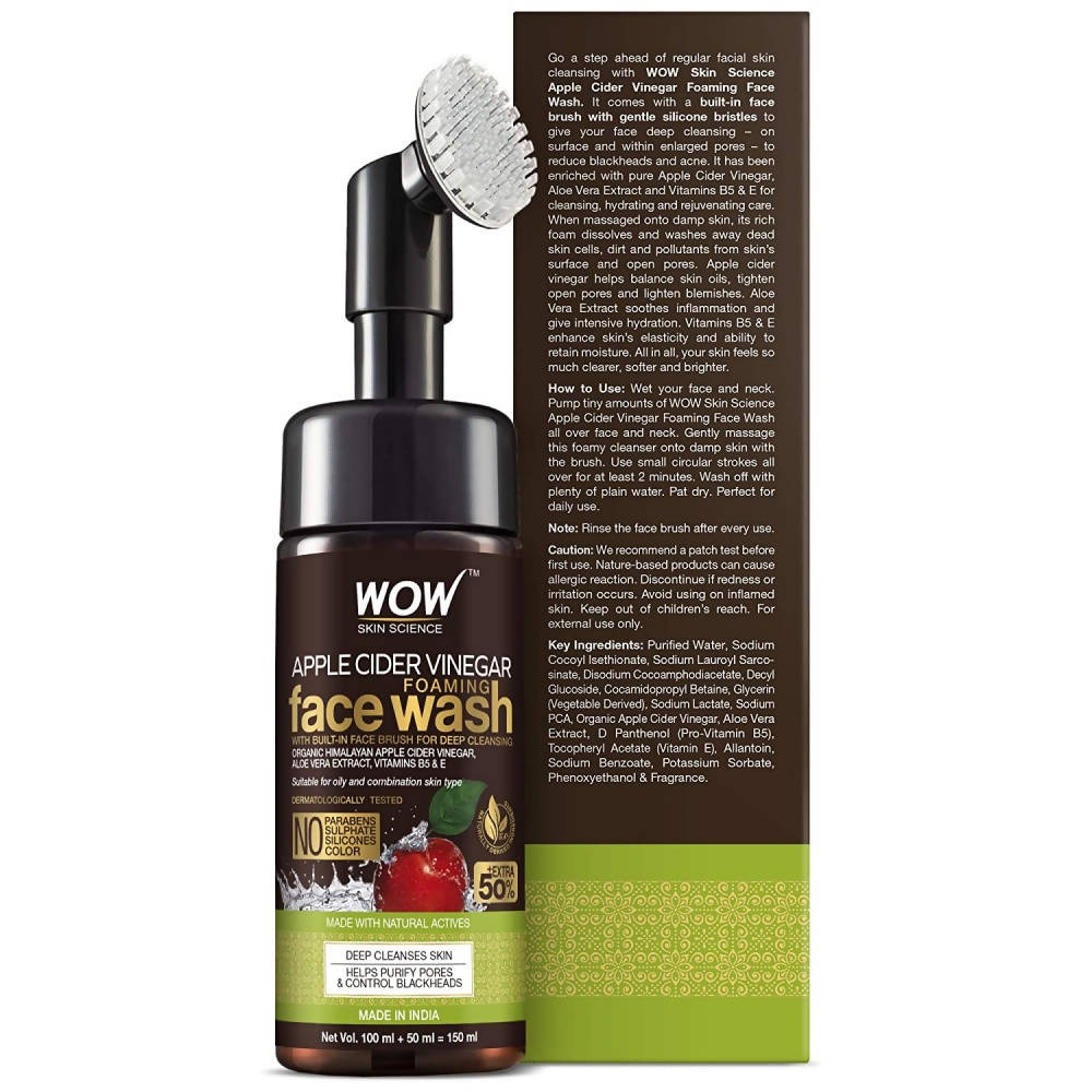 Wow Skin Science Apple Cider Vinegar Foaming Face Wash image 4