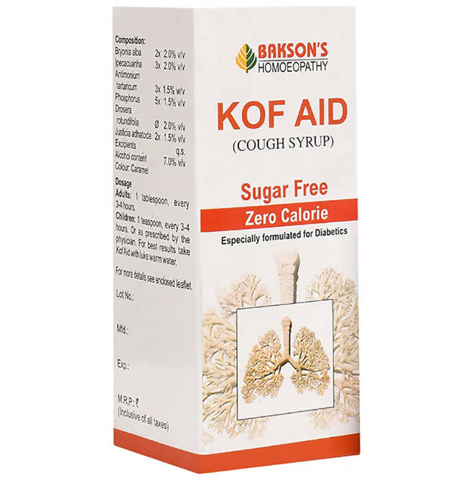 Bakson's Homeopathy Kof Aid Syrup Sugar Free image 1