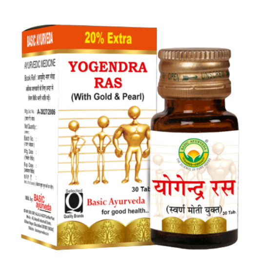 Basic Ayurveda Yogendra Ras (With Gold & Pearl) Tablets -30 Tablets image 1