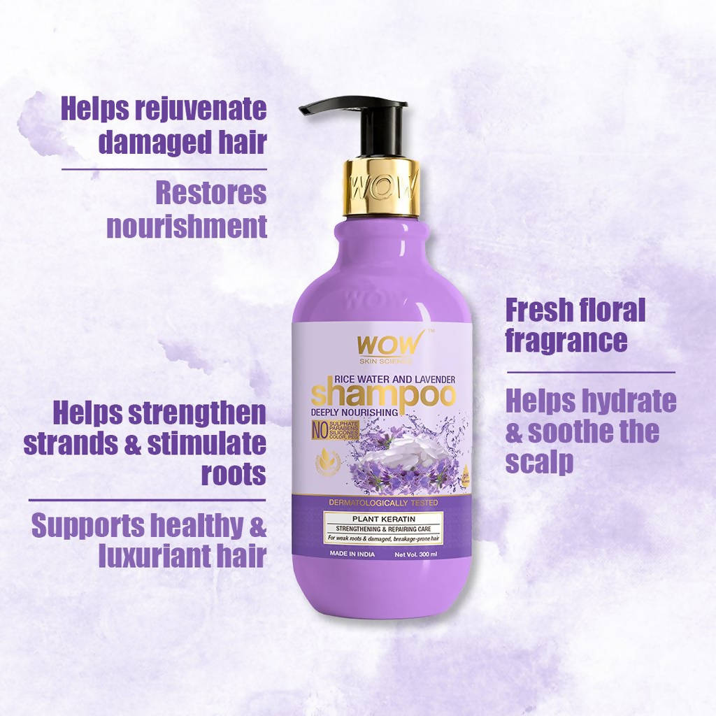 Wow Skin Science Rice Water And Lavender Shampoo image 5