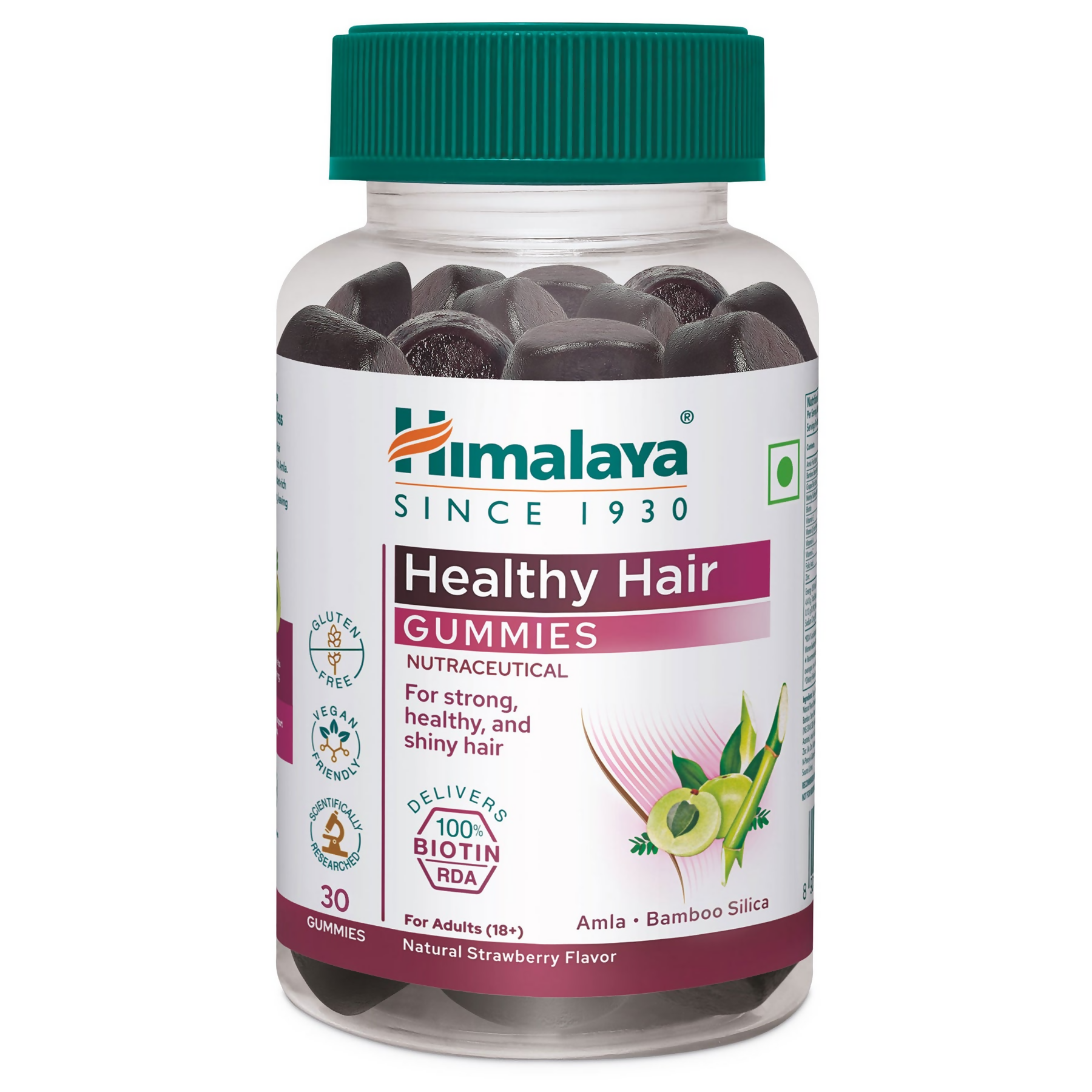 Himalaya Herbals Healthy Hair Gummies | Biotin & Herbal Blend | Daily Wellness Support image 1