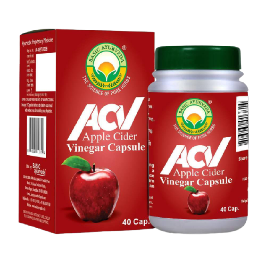 Basic Ayurveda ACV (Apple Cider Vinegar) Capsules - 40 Capsules image 1