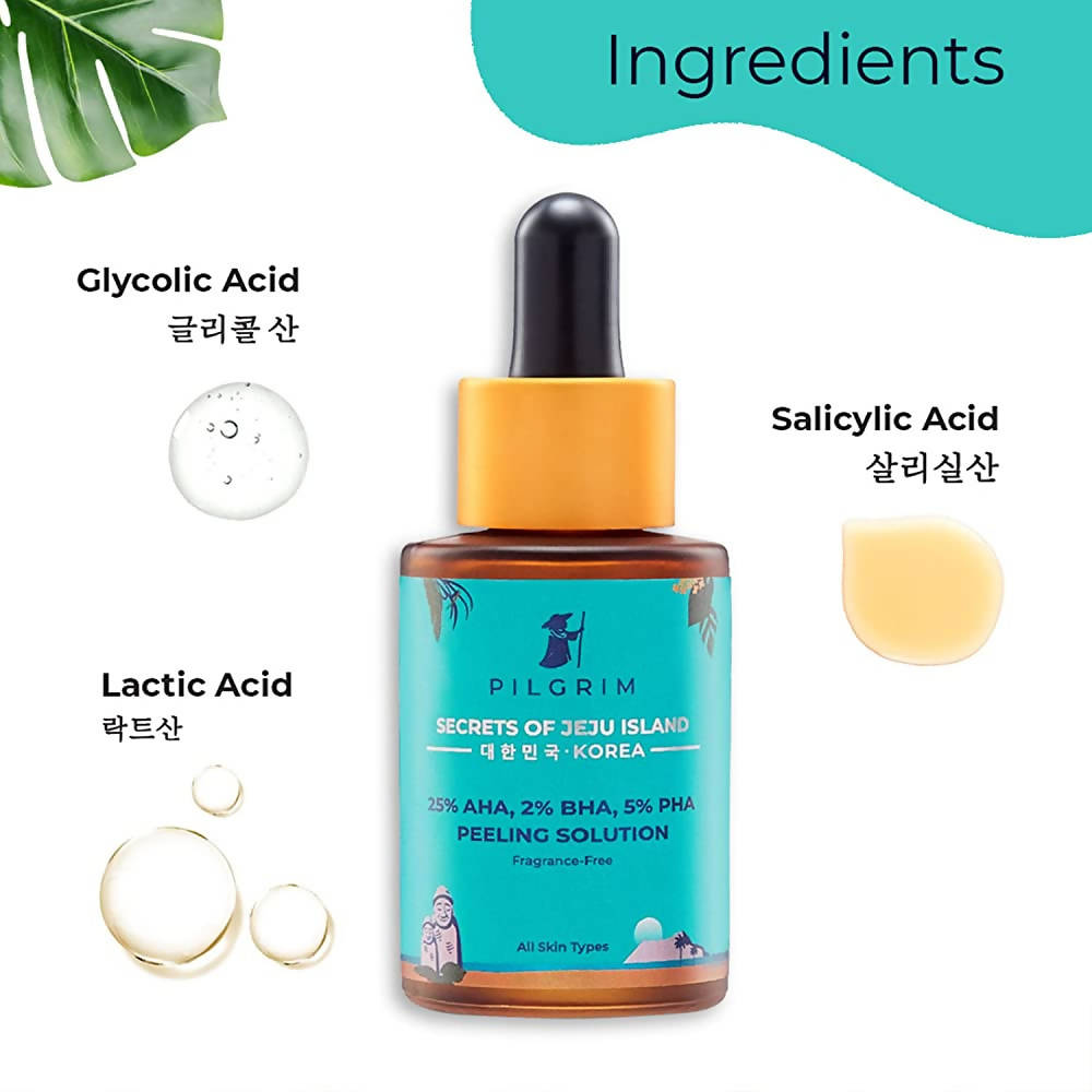 Pilgrim 25% AHA + 2% BHA + 5% PHA Peeling Solution for Face Pigmentation -30 ml image 3