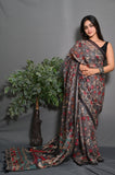 Soft Lichi Silk saree With Blouse image 1