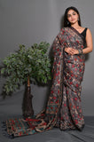 Soft Lichi Silk saree With Blouse image 2