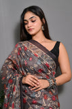 Soft Lichi Silk saree With Blouse image 3