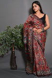 Soft Lichi Silk Saree With Unstitched Blouse image 2