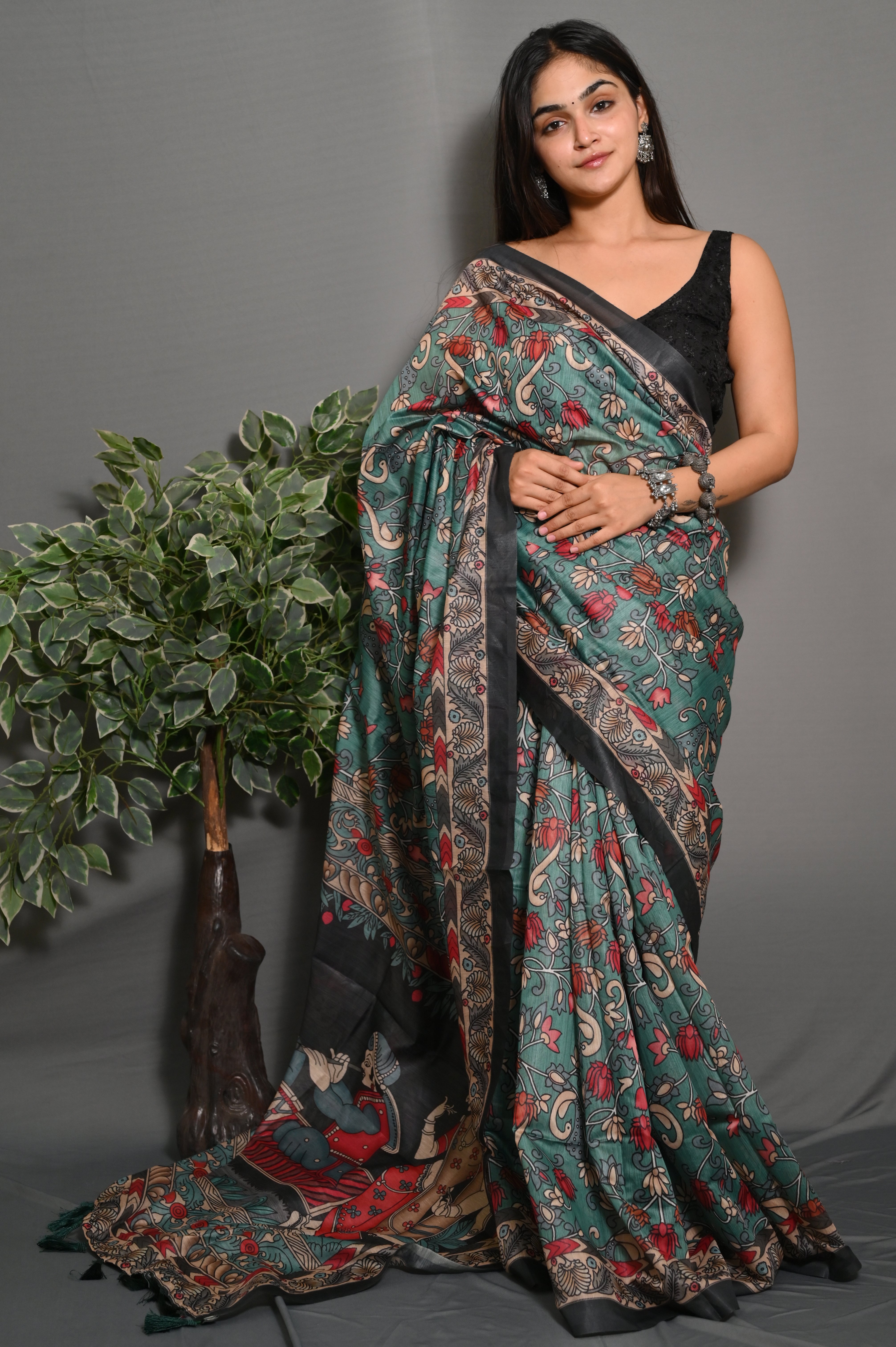 Soft Lichi Silk saree For Women's image 5