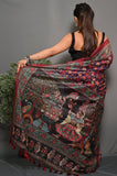 Women's  Soft Lichi Silk saree With Unstitched Blouse image 4