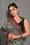 Women's  Soft Lichi Silk saree With Unstitched Blouse image 7