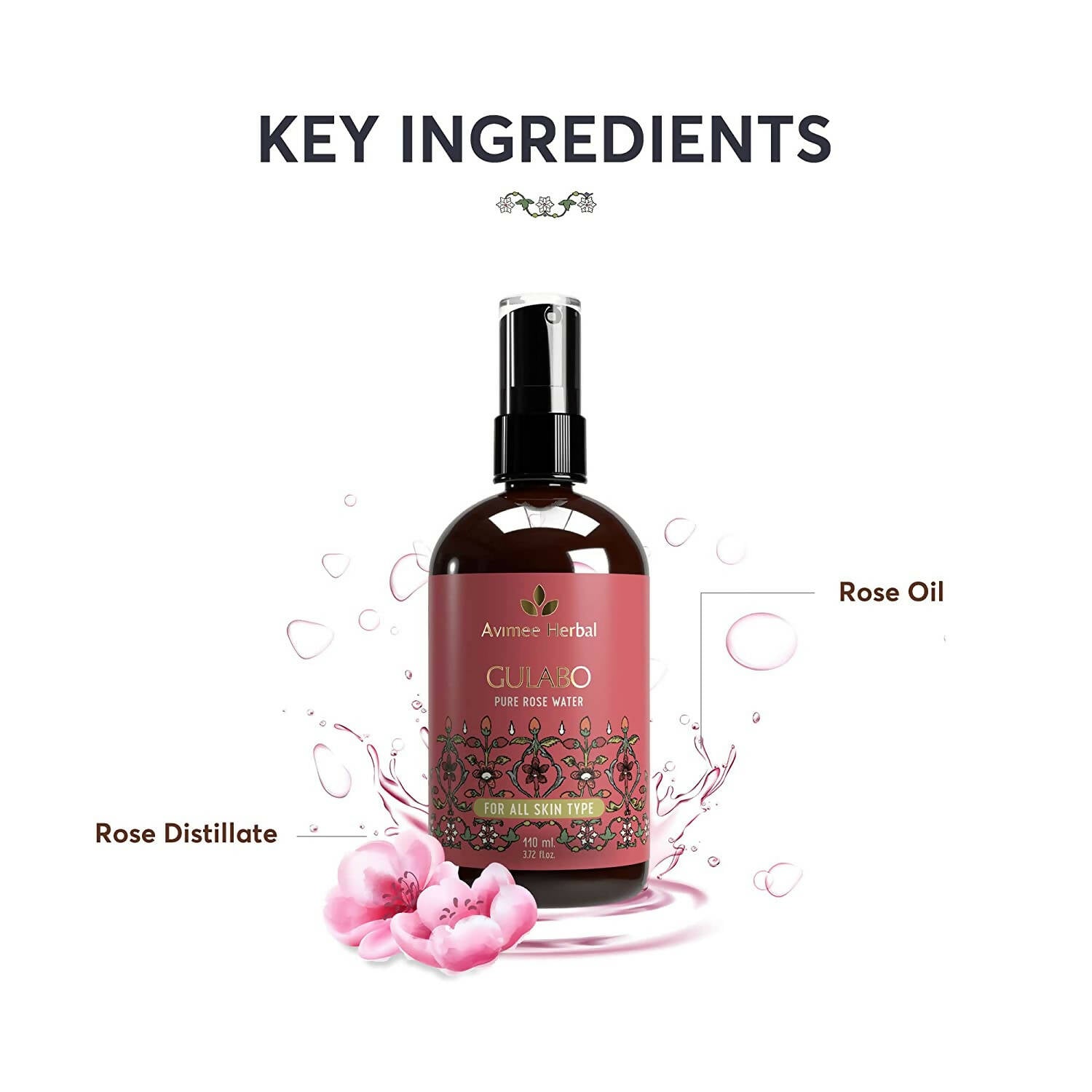 Avimee Herbal Gulabo Pure Rose Water Cleansing & Toning image 4