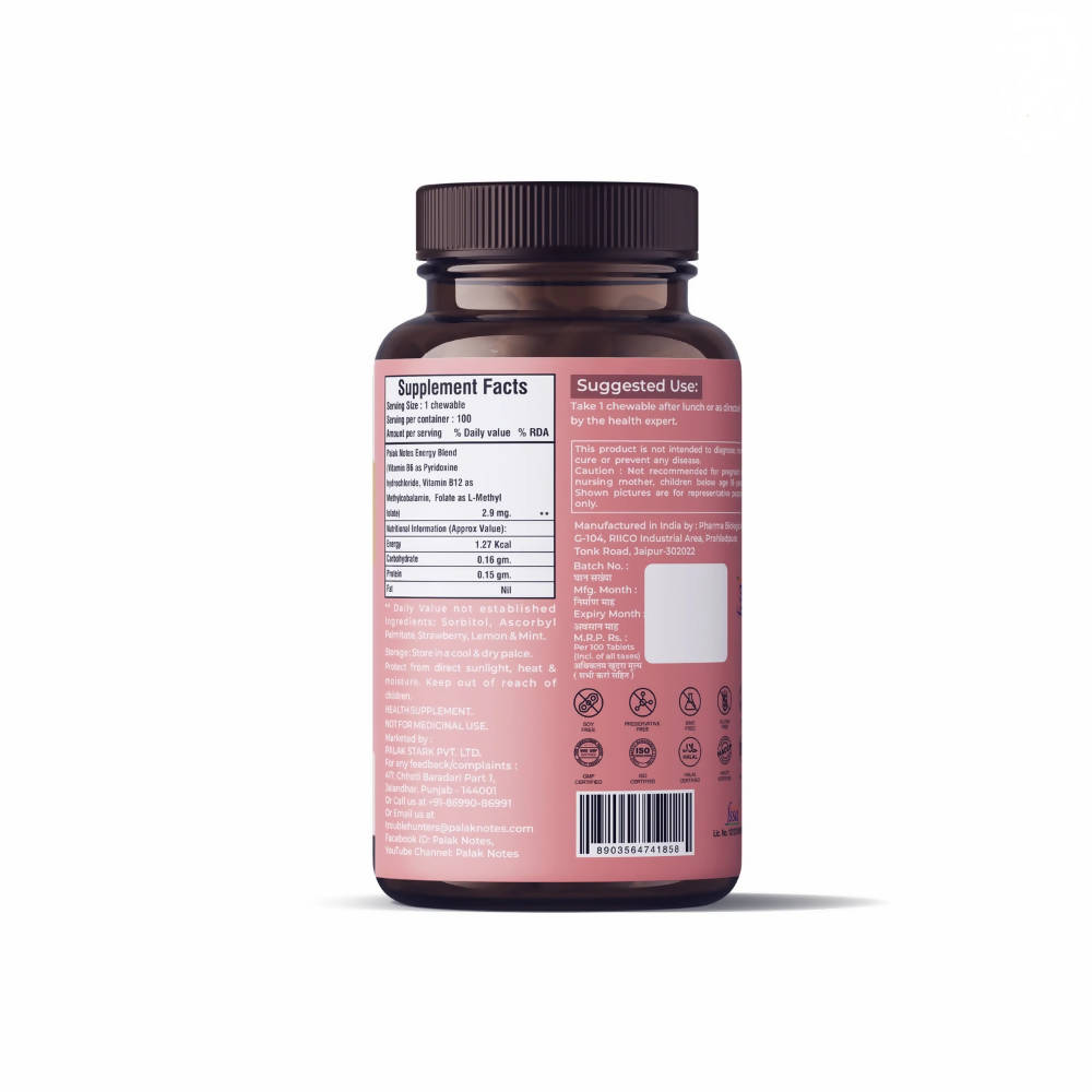 Palak Notes Methyl B-12 & Folate Chewable Tablets - 100 tabs image 2