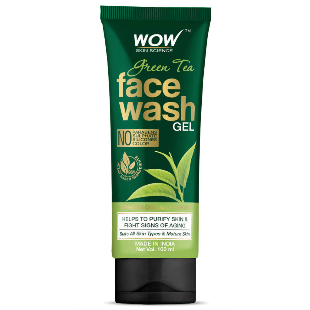 Wow Skin Science Green Tea Face Wash Gel - 100 ml image 1