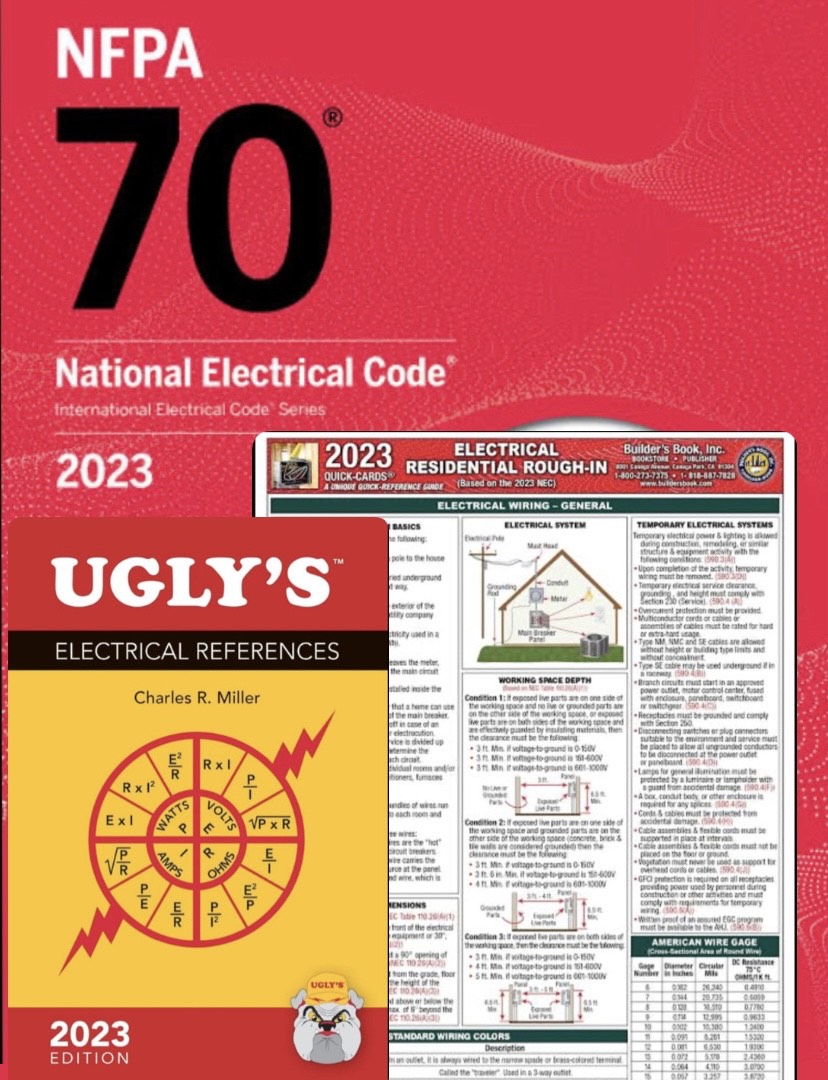 2023 NEC Code Book NFPA70 National Electrical Code +2023 Ugly's Electrical Reference National Electrical Code Quick-Card Based On the 2023 NEC Paperback bookcover – AVRBOOKS