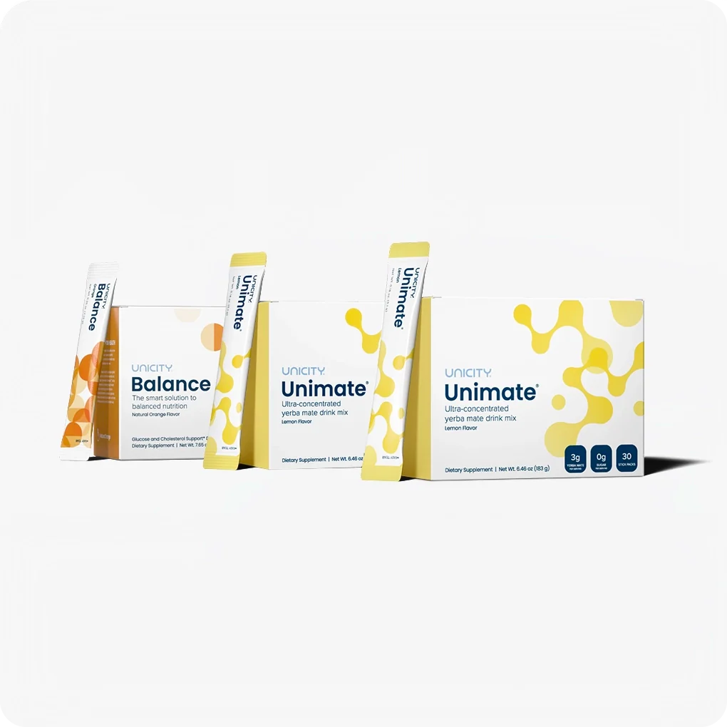 Unicity Unimate 60 Pack & Balance Natural Orange 30 Pack Combo – Refreshing Drink Mix Variety Set image 2