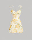 Floral Print Shoulder Straps Summer Mini Dress image 1