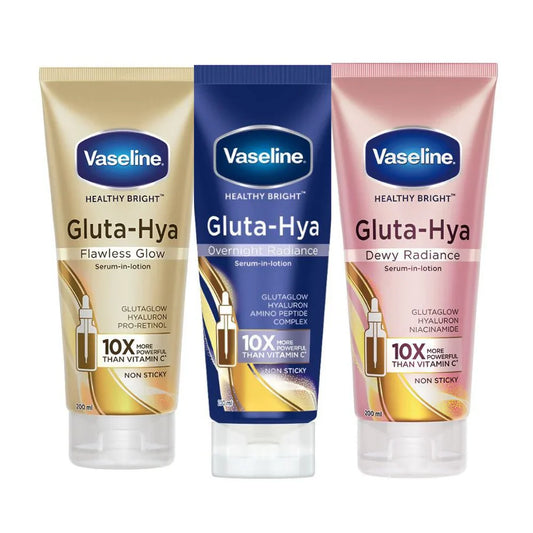 Vaseline Gluta Hya/ Serum Dewy Radiance/Overnight Radiance-Combo -200ml image 1