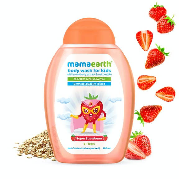 Mamaearth Super Strawberry Body Wash for Kids with Strawberry - 300 ml image 1