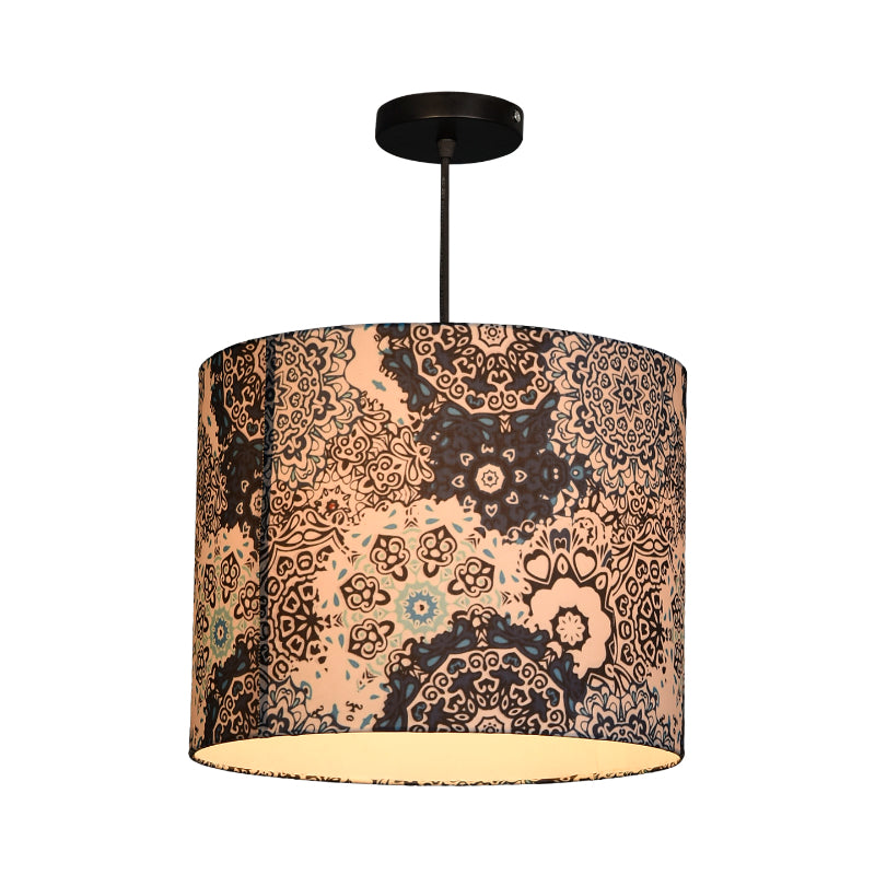 Blue Batik Print Round Hanging Shade image 3