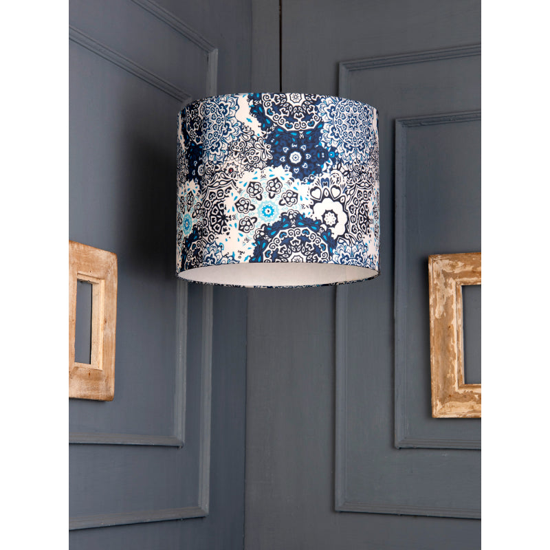 Blue Batik Print Round Hanging Shade image 2