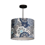 Blue Batik Print Round Hanging Shade image 4