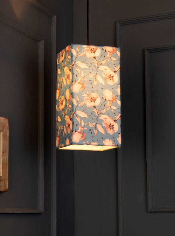 Turquoise Floral Hanging Shade image 1