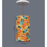 Orange Flowers Cylindrical Hanging Shade image 5