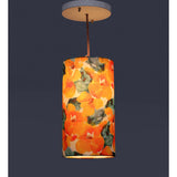 Orange Flowers Cylindrical Hanging Shade image 3