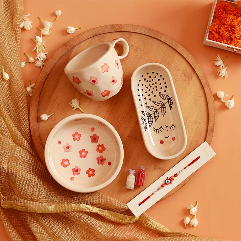 Floral Rakhi Hamper Basket image 2