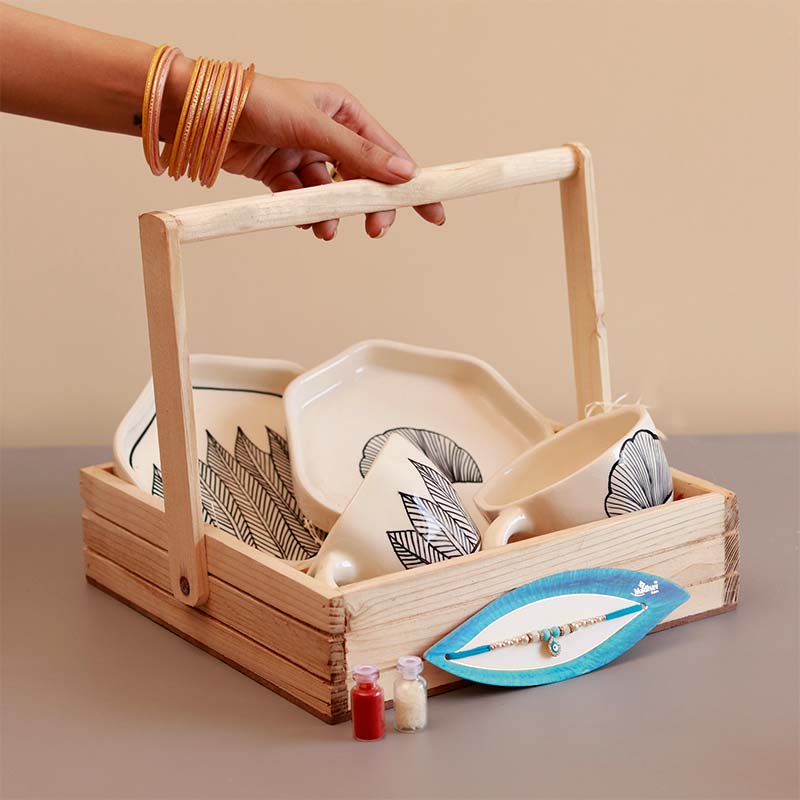 Artistic Rakhi Hamper Basket image 1