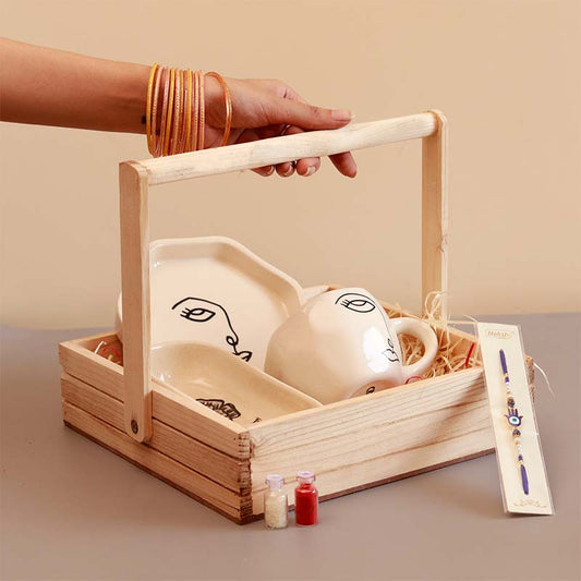 Minimalist Love Rakhi Hamper Basket image 1