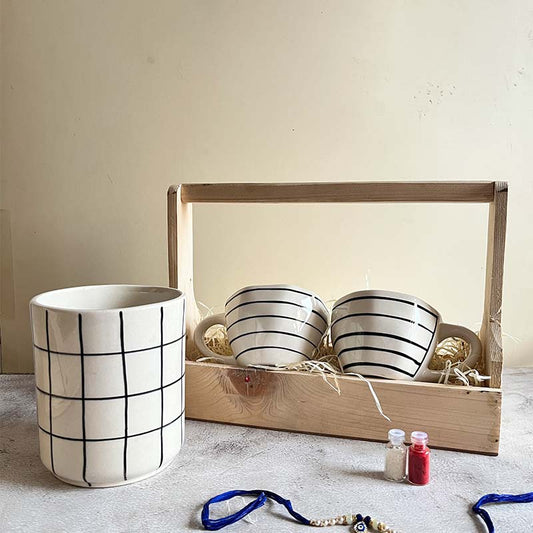 Monochrome Magic Rakhi Hamper Basket image 1