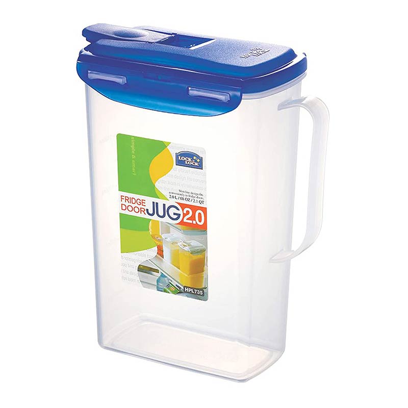 Aqua Plastic Water Jug With Flip Top Lid| 2 Liters image 2