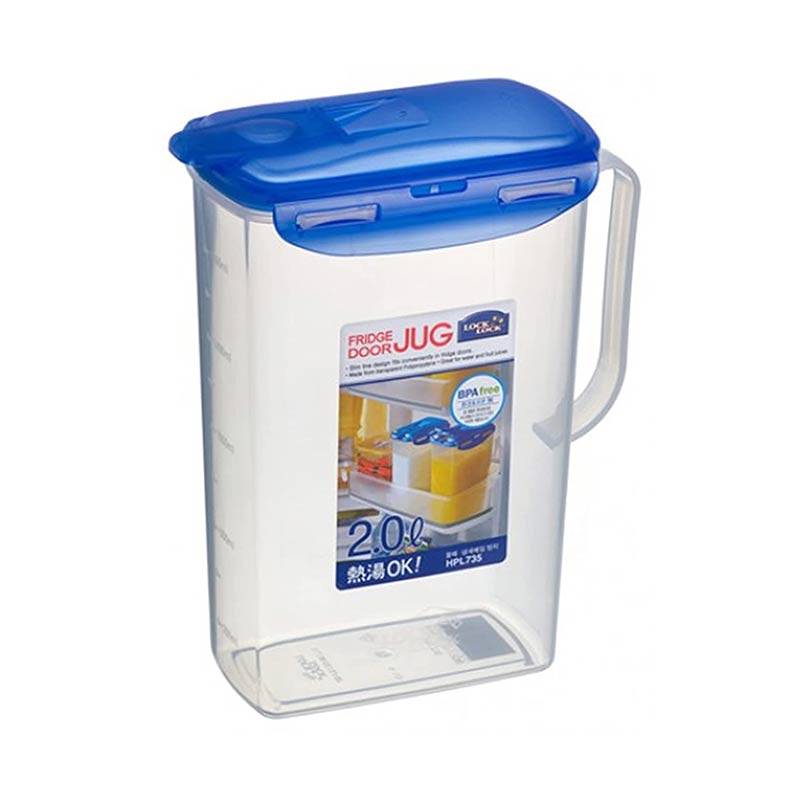 Aqua Plastic Water Jug With Flip Top Lid| 2 Liters image 3