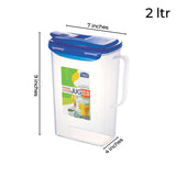 Aqua Plastic Water Jug With Flip Top Lid| 2 Liters image 5