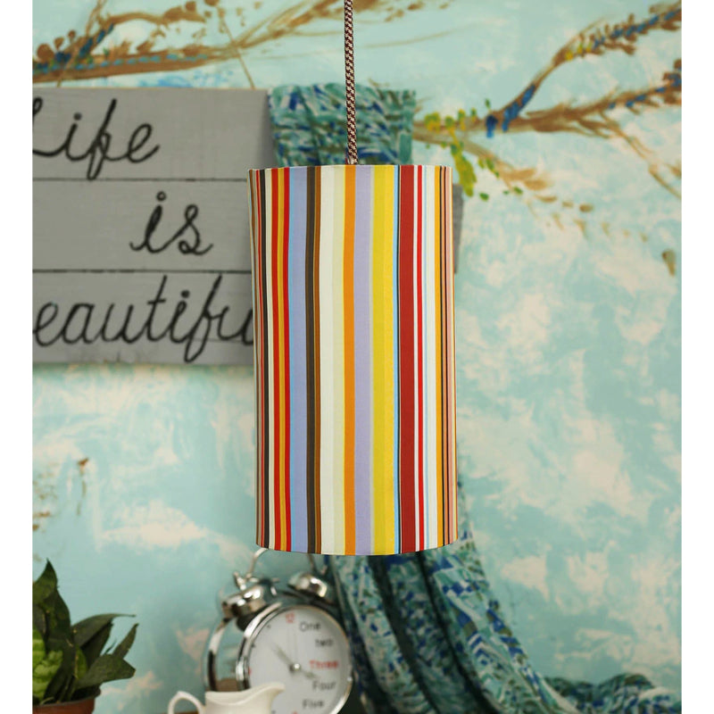 Colorful Stripes Cylindrical Hanging Shade image 2