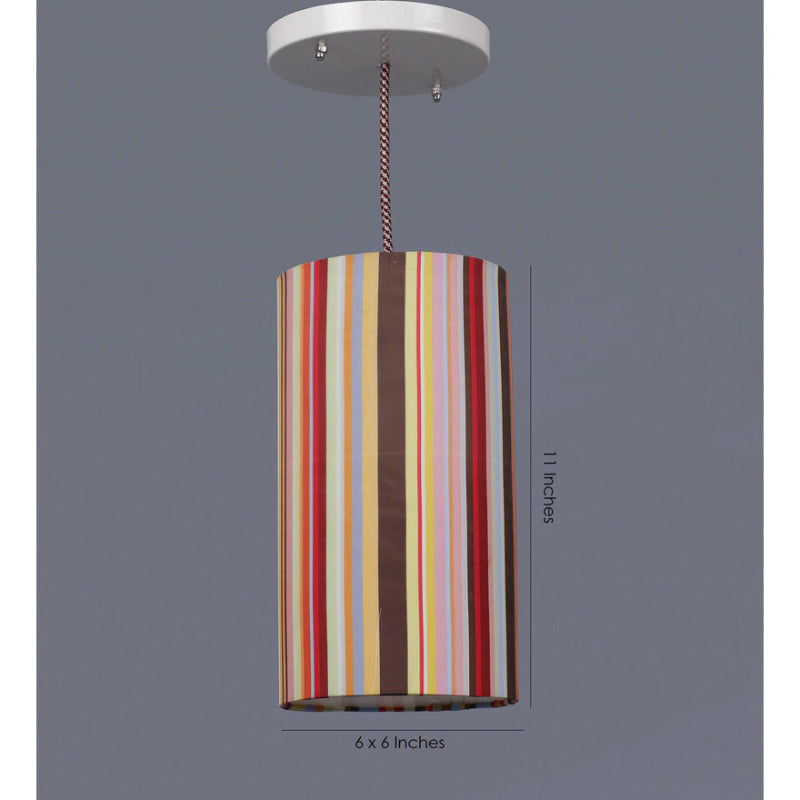 Colorful Stripes Cylindrical Hanging Shade image 5