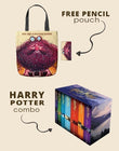 Harry Potter Box Set with Foldable Canvas Tote Bag – Zippered Gamekeeper Carryall for Books &amp; College Essentials Paperback bookcover – AVRBOOKS