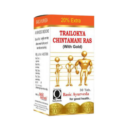 Basic Ayurveda Trailokya Chintamani Ras with Gold -6 Tablets image 7
