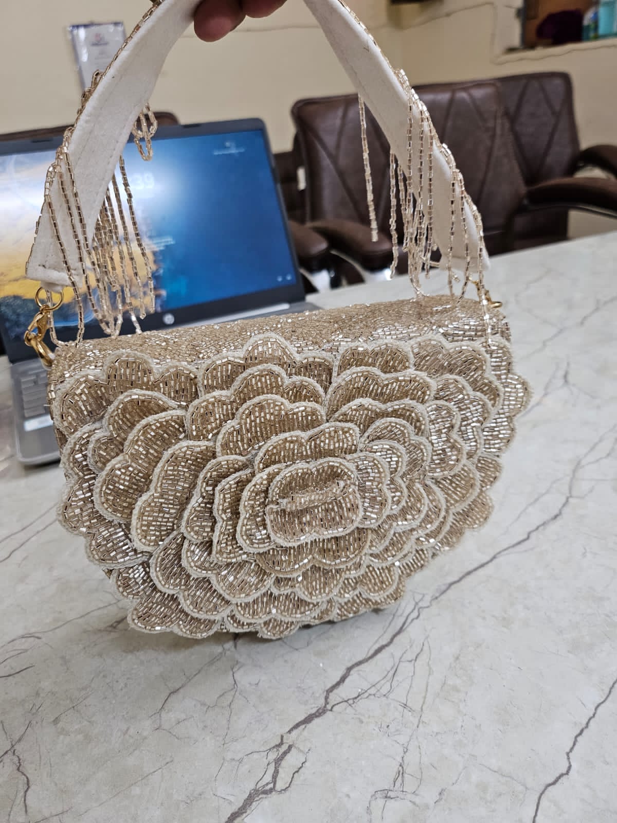 Designer Rose Flap Clutch image 1