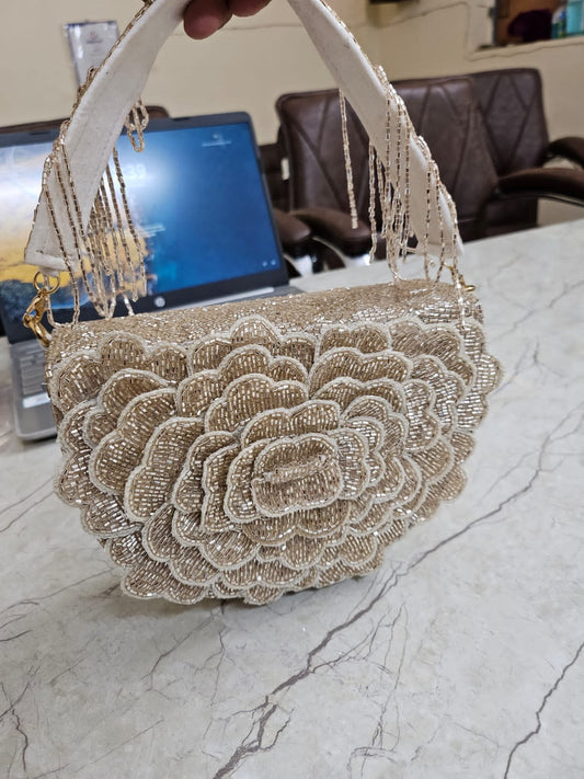Designer Rose Flap Clutch image 1