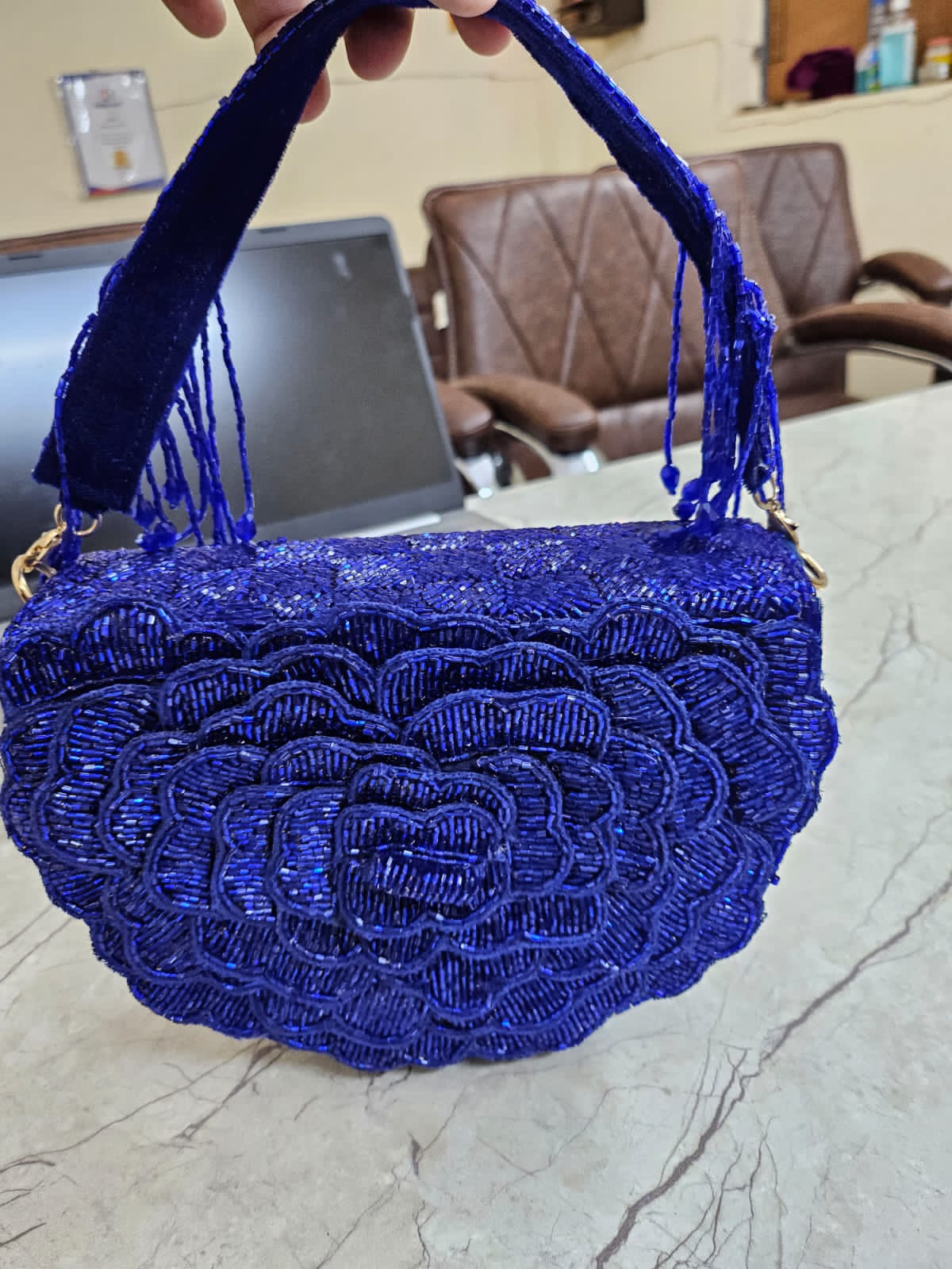 Designer Rose Flap Clutch image 3