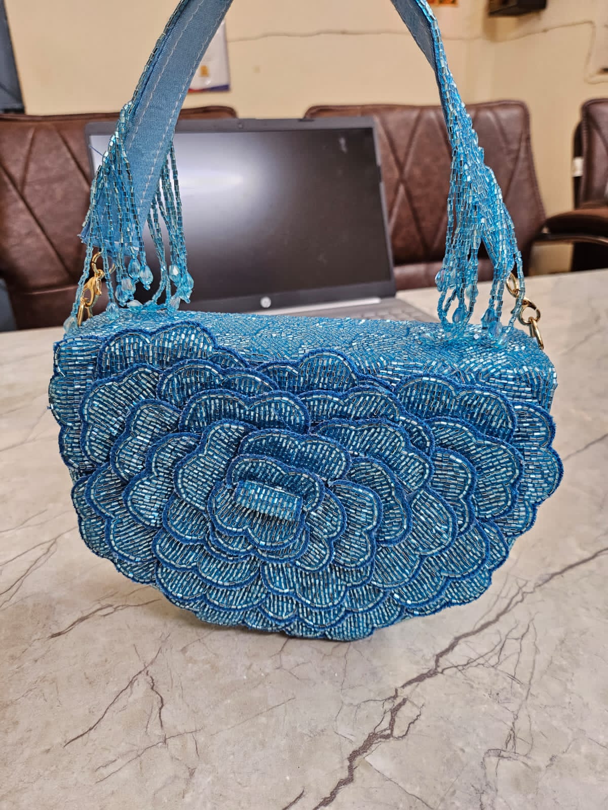 Designer Rose Flap Clutch image 6